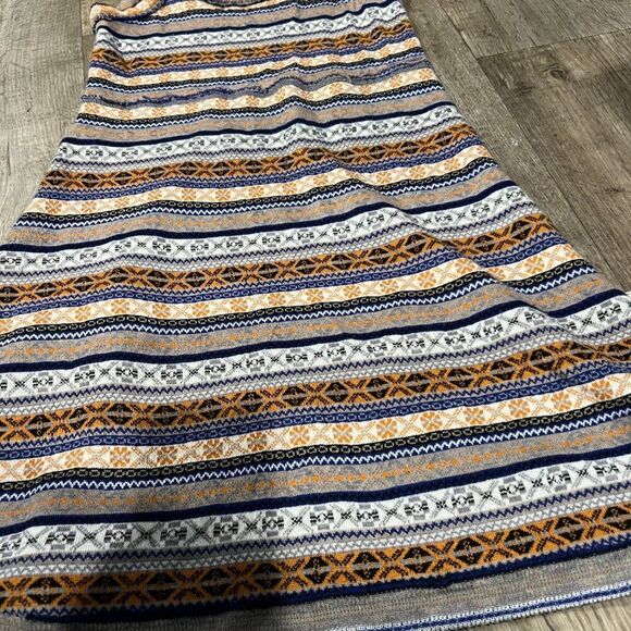Free People Fair Isle Nordic Geometric Sweater Dress - Wool Blend M - Picture 11 of 14